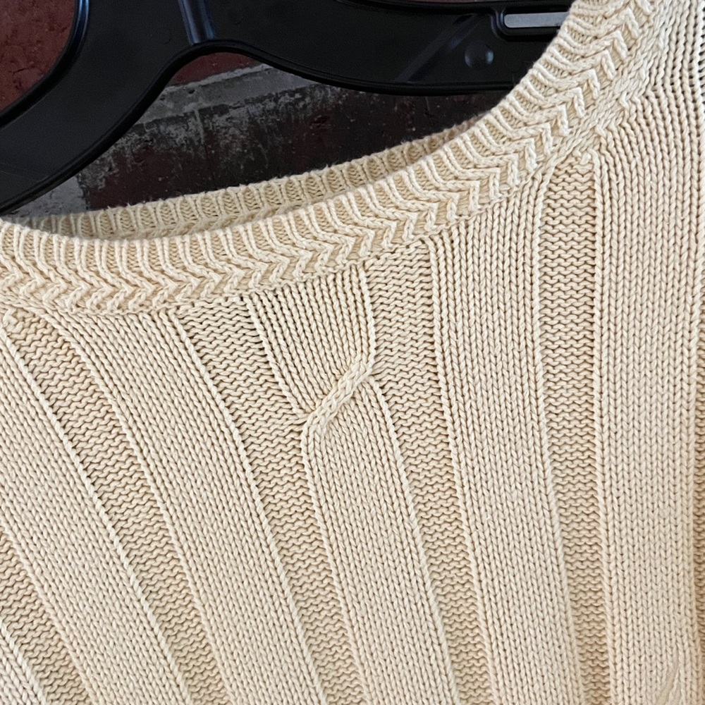 NAUTICA Light Yellow Crewneck 100% Cotton Ribbed Knit Sweater XL NWOT - Picture 7 of 12